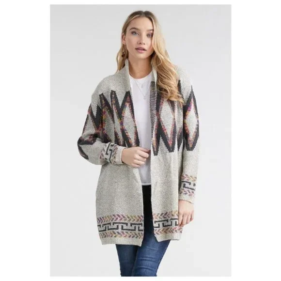 🆕Tribal Open Front Cardigan Sweater - Picture 5 of 7